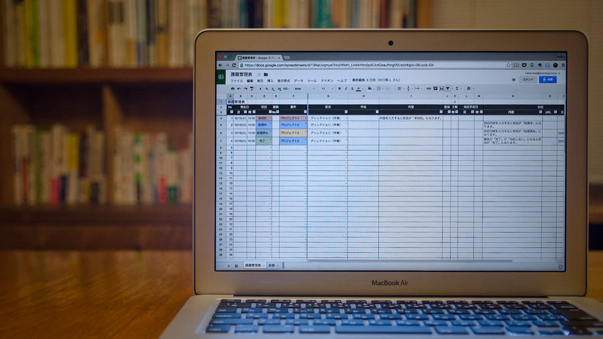 課題管理表を使って現状を整理することも大切。