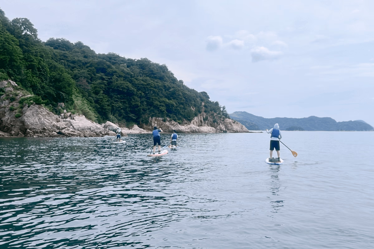 Rowing towards the ocean
